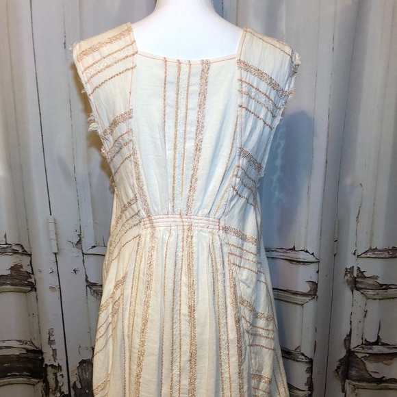 Free People V-neck High-low Fringy and Textured Mini Dress - Size S - Picture 4 of 8